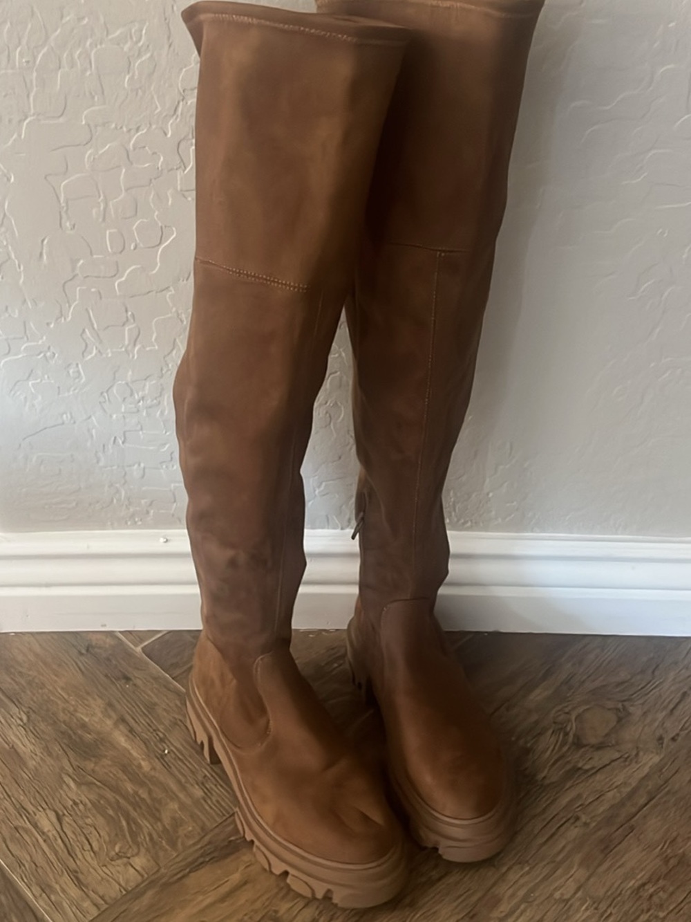 Nine West Womens Tall Chunky Sole over the knee Riding Boots - Brown